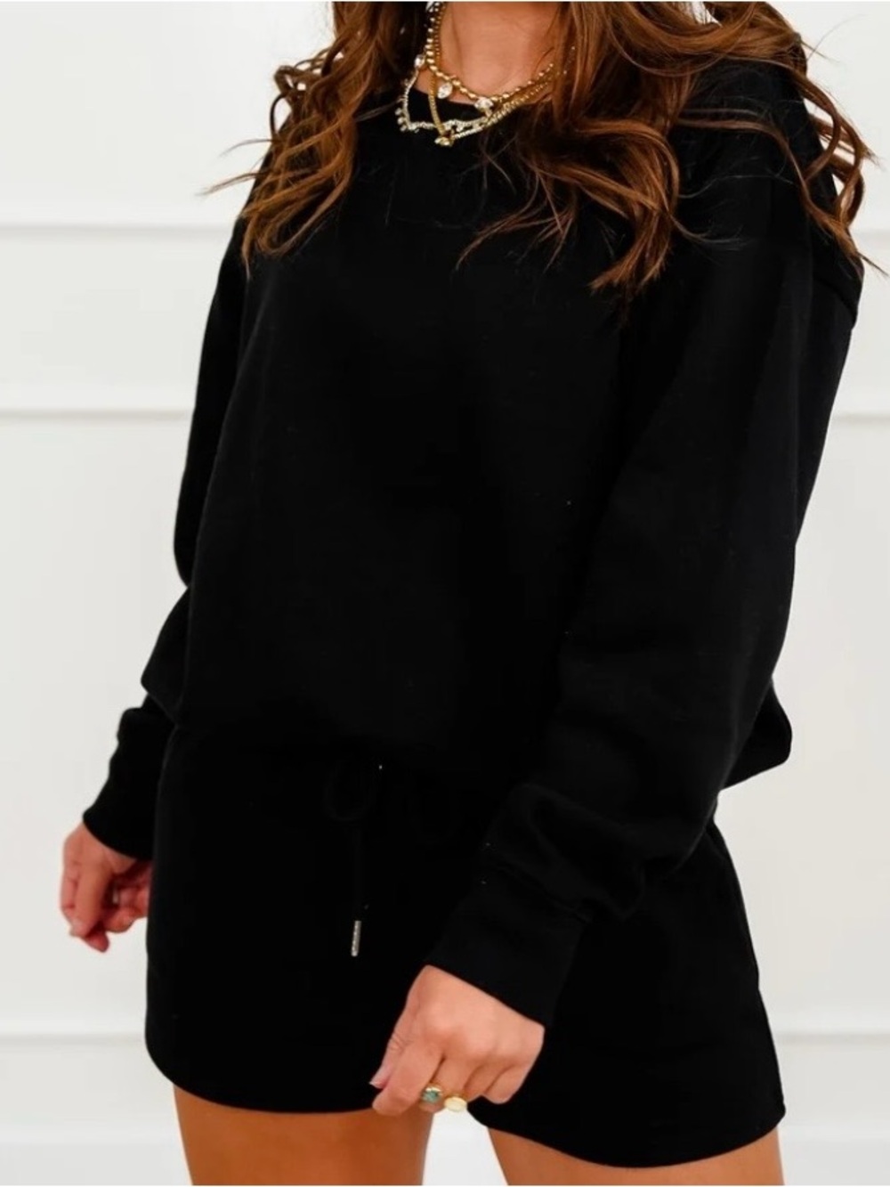 Zenana Outfitters Black Cozy Crewneck Sweatshirt